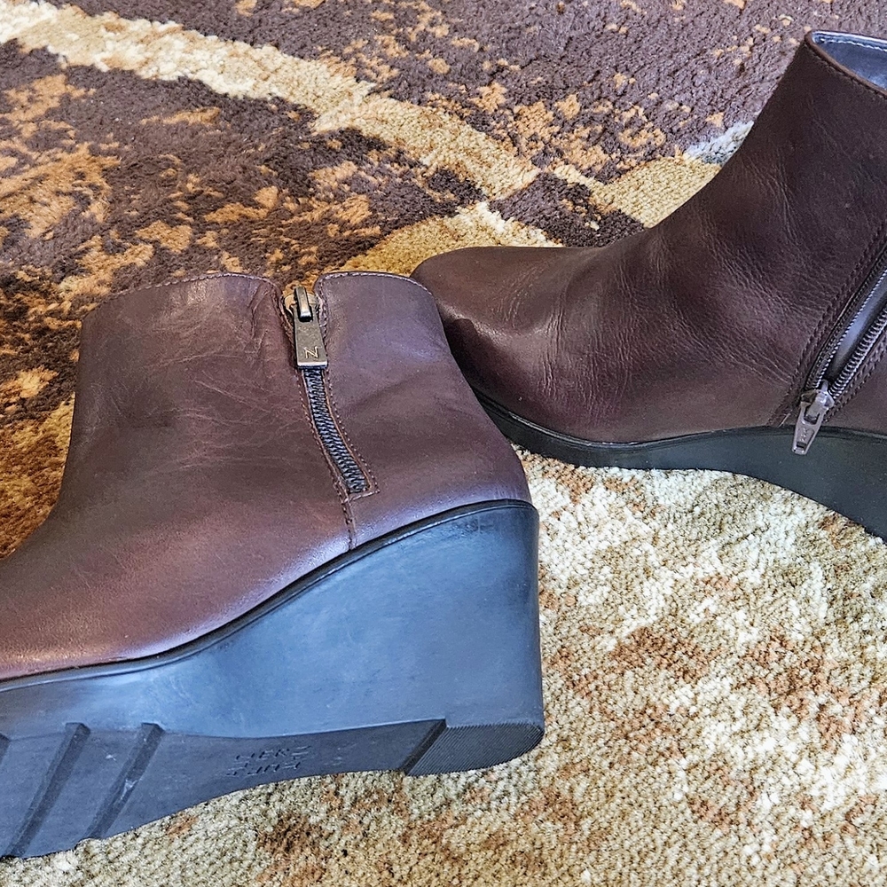 Naturalizer Dark Brown Wedge Ankle Boots